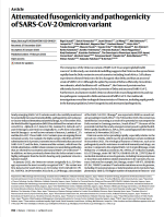 Attenuated fusogenicity and pathogenicity of SARS-CoV-2 Omicron variant